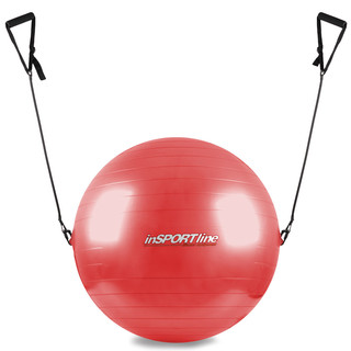 Гимнастическа топка с дръжки inSPORTline 65cm - червен