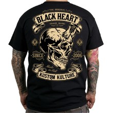 Тениска BLACK HEART Devil Skull - черен