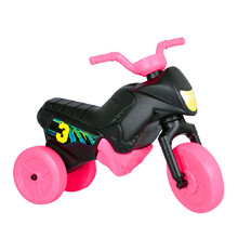 Детска триколка без педали  Bike Enduro Mini - черно-розов