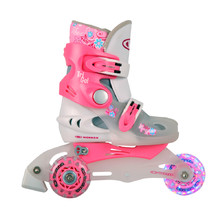 Детски ролери WORKER TriGo Skate LED - със светещи колела - розов