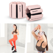 Фитнес тежести за китка/глезен inSPORTline Brace 2 x 0,5 кг - розов