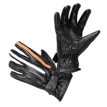 Мото ръкавици W-TEC Classic - черен с оранжева и бяла ивица