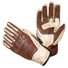 Кожени мото ръкавици W-TEC Retro Gloves - кафяво-бежово