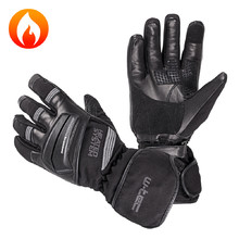Загряващи мото и ски ръкавици W-TEC HEATston - черен-сив