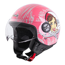 Каска за скутер W-TEC FS-701PG - розов-бял