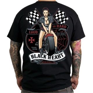 Тениска BLACK HEART Loud and Hard - черен