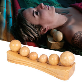 Дървен масажор за тяло inSPORTline Anavi, 6 приставки