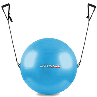 Гимнастическа топка с дръжки inSPORTline 65cm - син