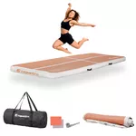 Надуваема тренировъчна постелка inSPORTline Airstunt 300x100x10 см Mocha Mousse