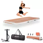 Надуваема тренировъчна постелка inSPORTline Airstunt 300x100x10 cm mocha mousse с ръчна помпа