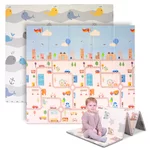 Сгъваема детска подложка inSPORTline Michlino 180x200x1,2 см - Město/Velryby