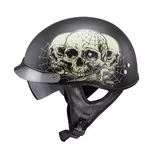Мото каска W-TEC Black Heart Rednut - Skulls/Matt Black