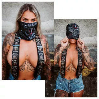 Многофункционална кърпа за врат W-TEC Black Heart Scarfest