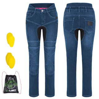 Дамски мото джинси W-TEC Biterilla Eva Lady - син