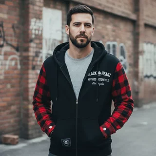 Мото суитшърт W-TEC Black Heart Ramforge - червен-черен