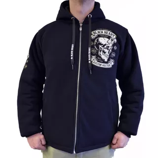 Суитшърт BLACK HEART Devil Skull Lined - черен