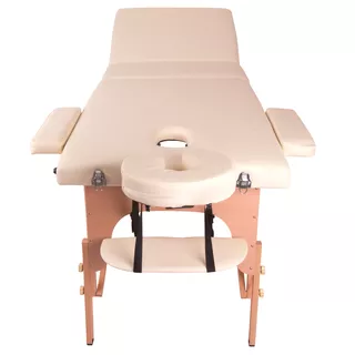 Масажна маса inSPORTline Japane 3-pieces wooden - бяло-оранж