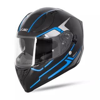 Интегрална мото каска W-TEC Vesco - Black Matt-Corsa Red - Glossy Black-Blue