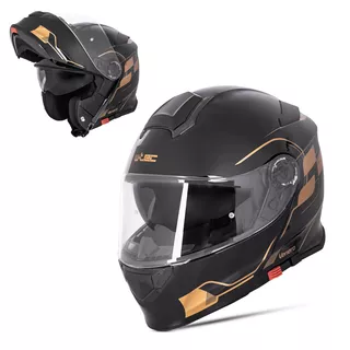 Мото каска W-TEC Venero - Glossy Black-Gold