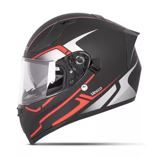 Интегрална мото каска W-TEC Vesco - Black Matt-Corsa Red