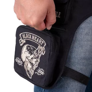 Мото чанта за кръст W-TEC Black Heart Devil Skull Black Tex