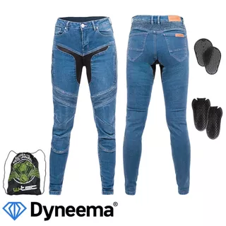 Дамски мото дънки W-TEC Dynetis Lady - син - син