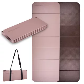 Сгъваема постелка за упражнения inSPORTline Misette 180 × 61 × 0,8 см - bamboo beige-hnědá