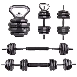 Комплект циментови дъмбели и лост inSPORTline ON-X 6v1 40 kg