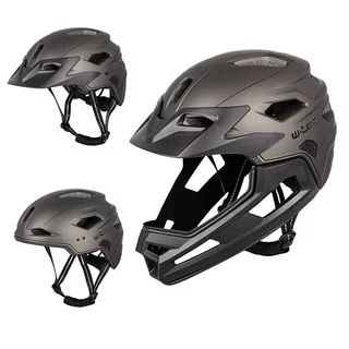 Детска каска за спускане W-TEC Estreito - Matt Metal - Magic Matt Black