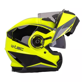 Мото каска W-TEC Banelmeda - šedo-černo-fluo žlutá