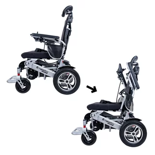 Електрическа инвалидна количка inSPORTline Hawkie Evo II с регулируема облегалка 700W﻿ - сребрист