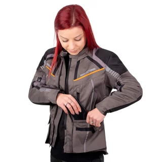 Дамско туристическо мото яке  W-TEC Smackton Lady - сиво-оранжева