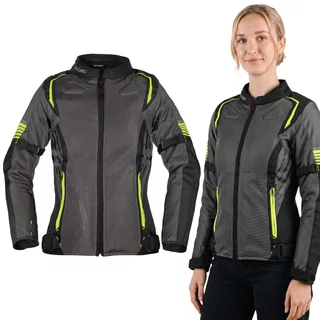Дамско лятно мото яке W-TEC Jelsa - Сив-Жълт - šedá-fluo
