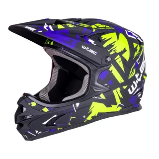Downhill каска W-TEC Richpike - Green & Blue Madness