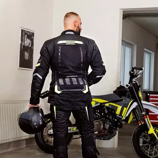 Мъжко мото яке W-TEC Aircross - черно-златисто
