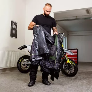 Мъжко мото яке W-TEC Aircross - черно-златисто
