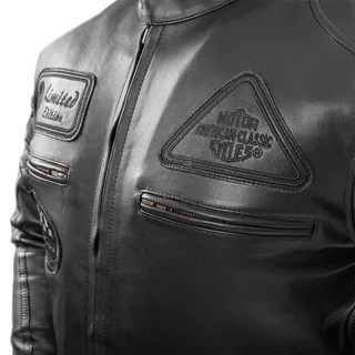 Мъжко кожено мото яке W-TEC Urban Noir - черен