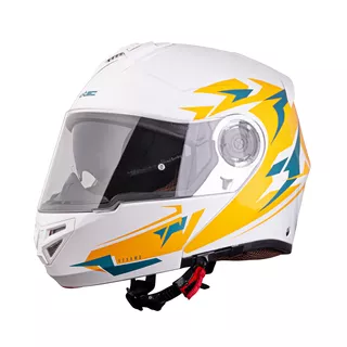 Мото каска W-TEC Vexamo PP Графика - Бяла графика
