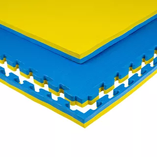 Модулна настилка татами  inSPORTline Malmeida 100x100x4 cm - синьо-жълт