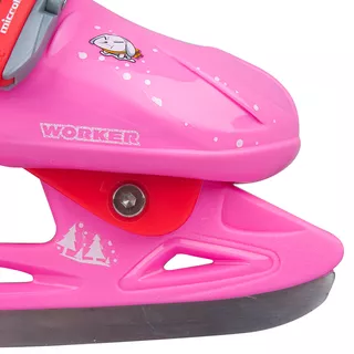 Детски кънки WORKER Kelly Pro Girl - с подплата - розово-червен