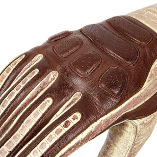 Кожени мото ръкавици W-TEC Retro Gloves - кафяво-бежово