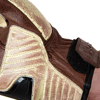 Кожени мото ръкавици W-TEC Retro Gloves - кафяво-бежово