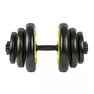 Дъмбел с дискове от цимент inSPORTline 3-18 kg черно-зелени