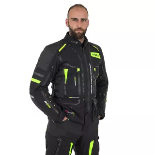 Мъжко мото яке W-TEC Aircross - черно-златисто