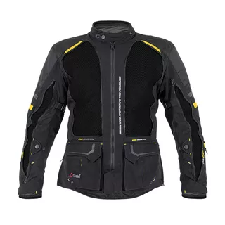 Мъжко мото яке W-TEC Aircross - черно-златисто