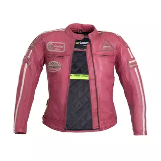 Дамско кожено мото яке W-TEC Sheawen Lady Pink - розов