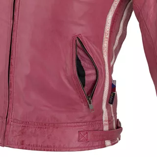 Дамско кожено мото яке W-TEC Sheawen Lady Pink - розов