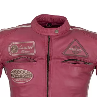 Дамско кожено мото яке W-TEC Sheawen Lady Pink - розов