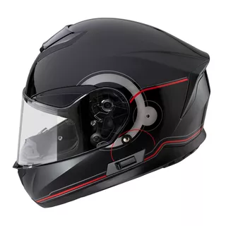 Мото каска W-TEC Yorkroad Fusion - Black Grey Red Glossy