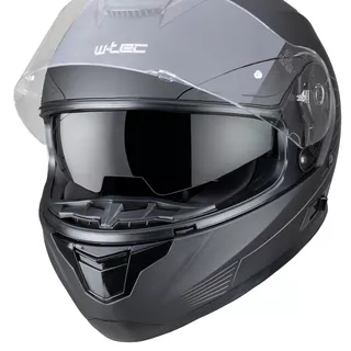 Мото каска W-TEC Yorkroad Solid - White Grey Glossy